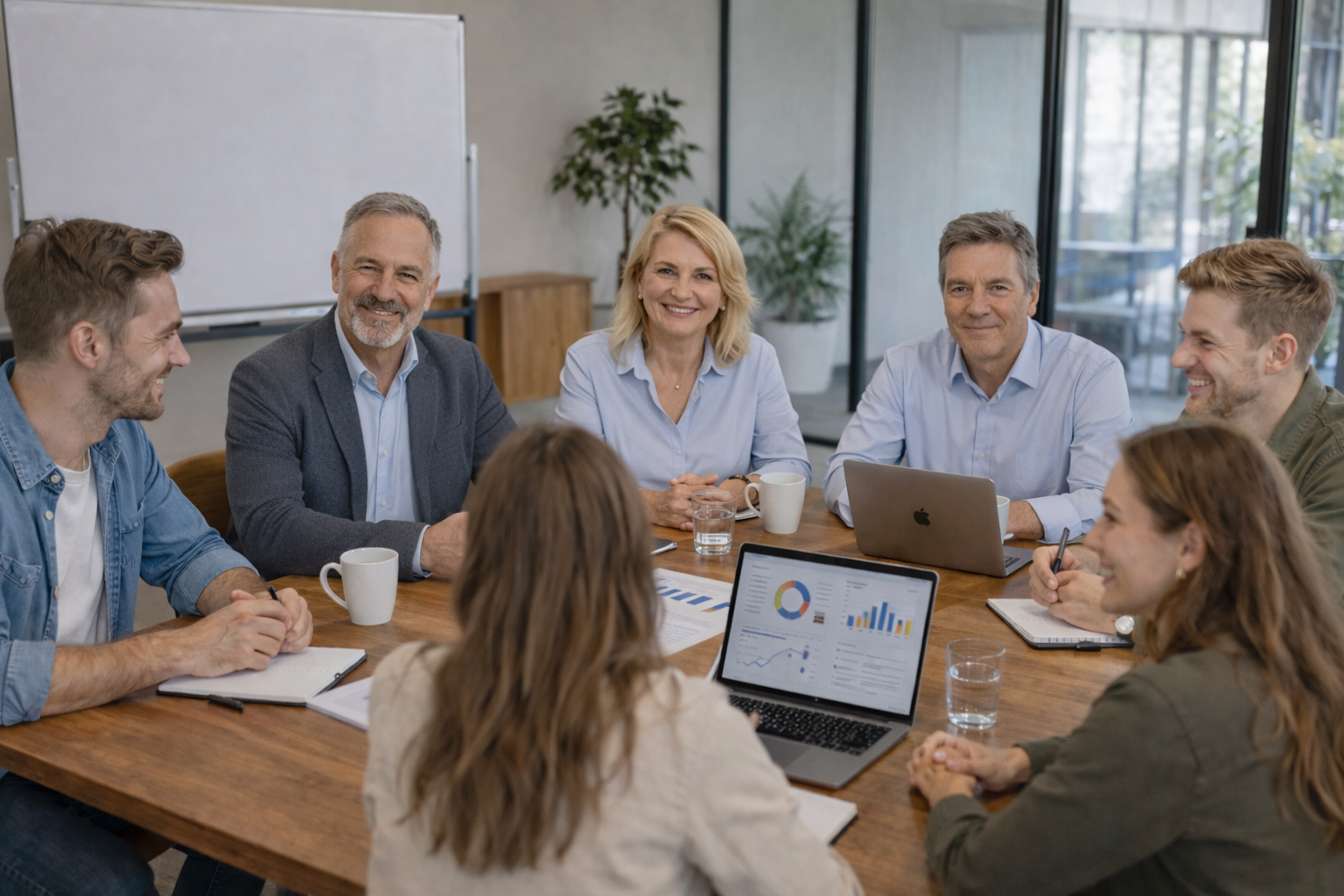The Simplifi Solutions team in a meeting at the Altrincham office